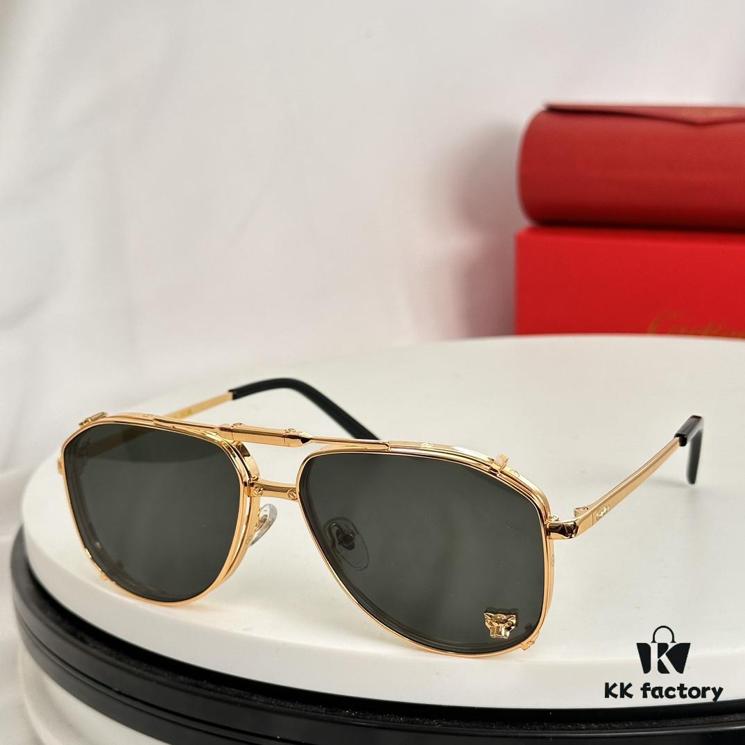 6931ac81ccd8ab3d7afa0d20 Cartier CT0637S Folding Cat-Eye Sunglasses with Leopard Head Inlay