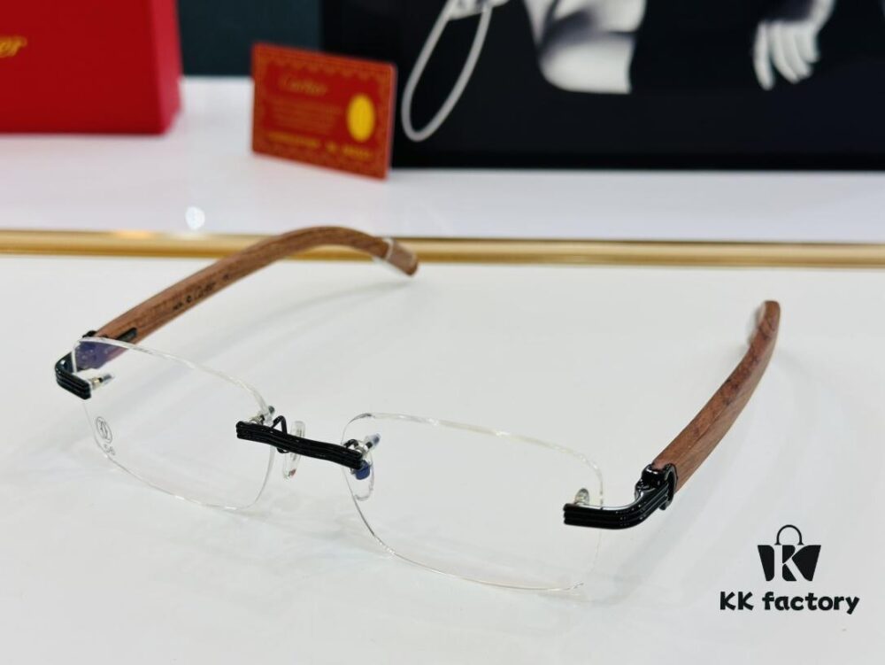 6931ac81ccd8ab3d7afa0d24 Cartier CT0286 Men's Eyeglasses - Size 54 □ 17-140, Universal Frame Shape for All Face Types, Comfortable Fit, Compatible with Prescription Lenses, Wooden Temples, Suitable as Sunglasses
