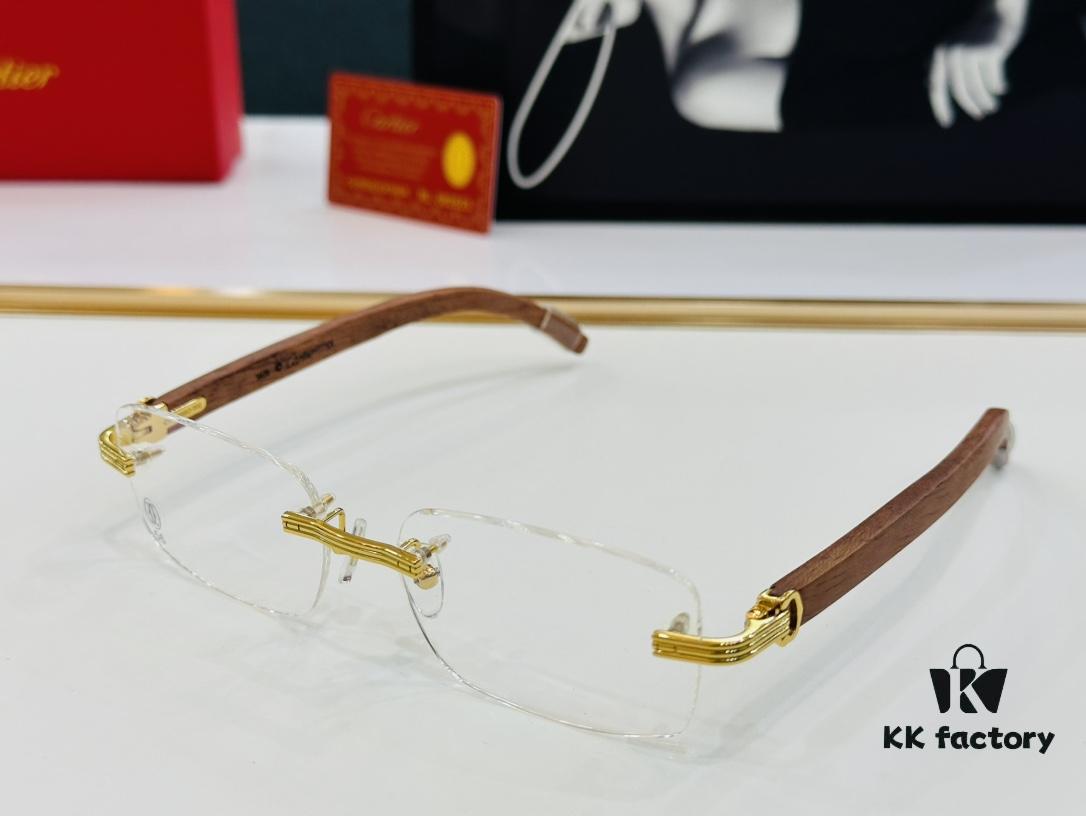 6931ac81ccd8ab3d7afa0d25 Cartier CT0286 Men's Eyeglasses - Size 54 □ 17-140, Universal Frame Shape for All Face Types, Comfortable Fit, Compatible with Prescription Lenses, Wooden Temples, Suitable as Sunglasses