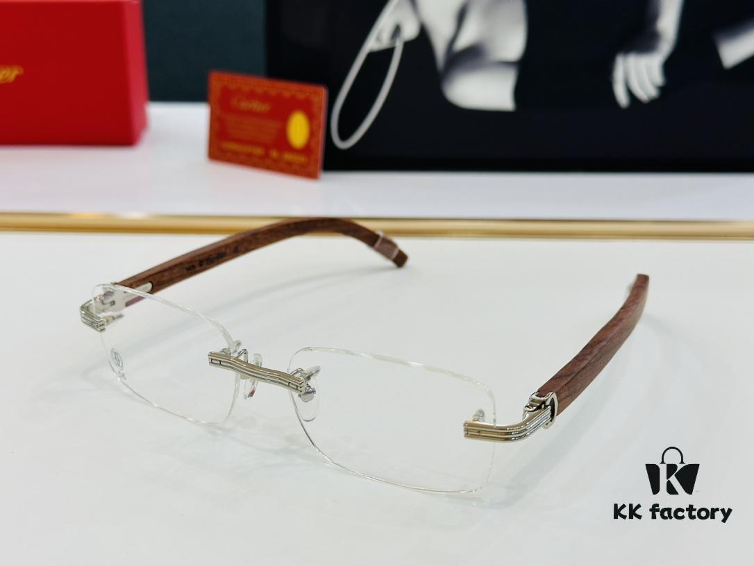 6931ac81ccd8ab3d7afa0d26 Cartier CT0286 Men's Eyeglasses - Size 54 □ 17-140, Universal Frame Shape for All Face Types, Comfortable Fit, Compatible with Prescription Lenses, Wooden Temples, Suitable as Sunglasses