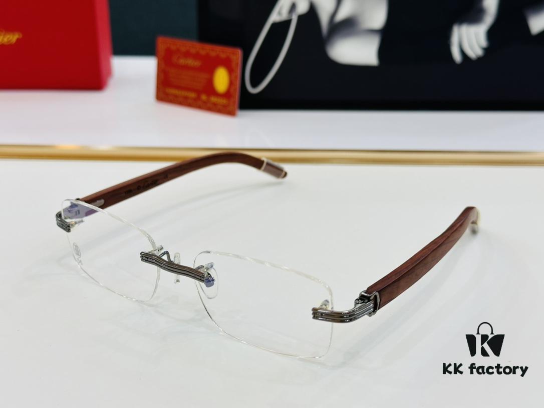 6931ac81ccd8ab3d7afa0d27 Cartier CT0286 Men's Eyeglasses - Size 54 □ 17-140, Universal Frame Shape for All Face Types, Comfortable Fit, Compatible with Prescription Lenses, Wooden Temples, Suitable as Sunglasses