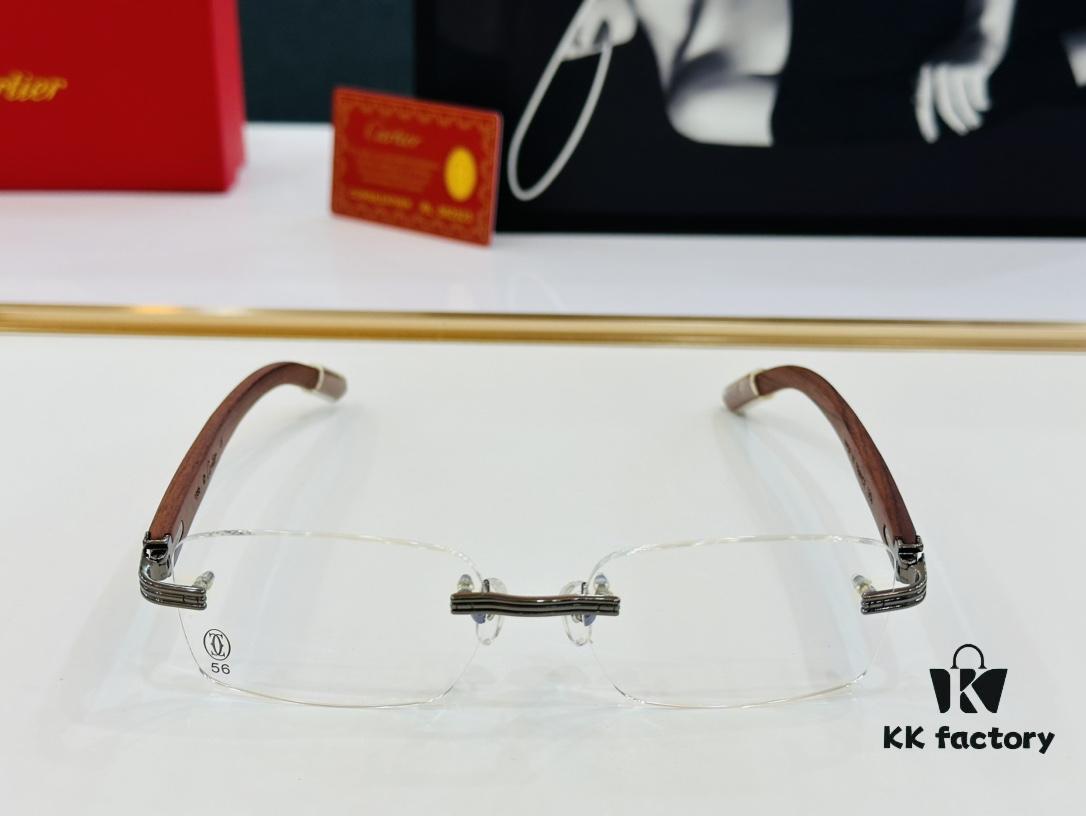 6931ac81ccd8ab3d7afa0d28 Cartier CT0286 Men's Eyeglasses - Size 54 □ 17-140, Universal Frame Shape for All Face Types, Comfortable Fit, Compatible with Prescription Lenses, Wooden Temples, Suitable as Sunglasses