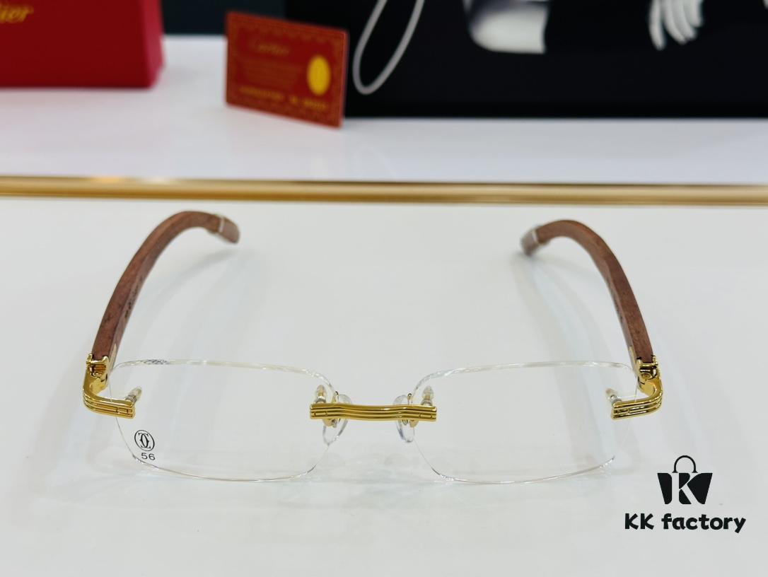 6931ac81ccd8ab3d7afa0d29 Cartier CT0286 Men's Eyeglasses - Size 54 □ 17-140, Universal Frame Shape for All Face Types, Comfortable Fit, Compatible with Prescription Lenses, Wooden Temples, Suitable as Sunglasses