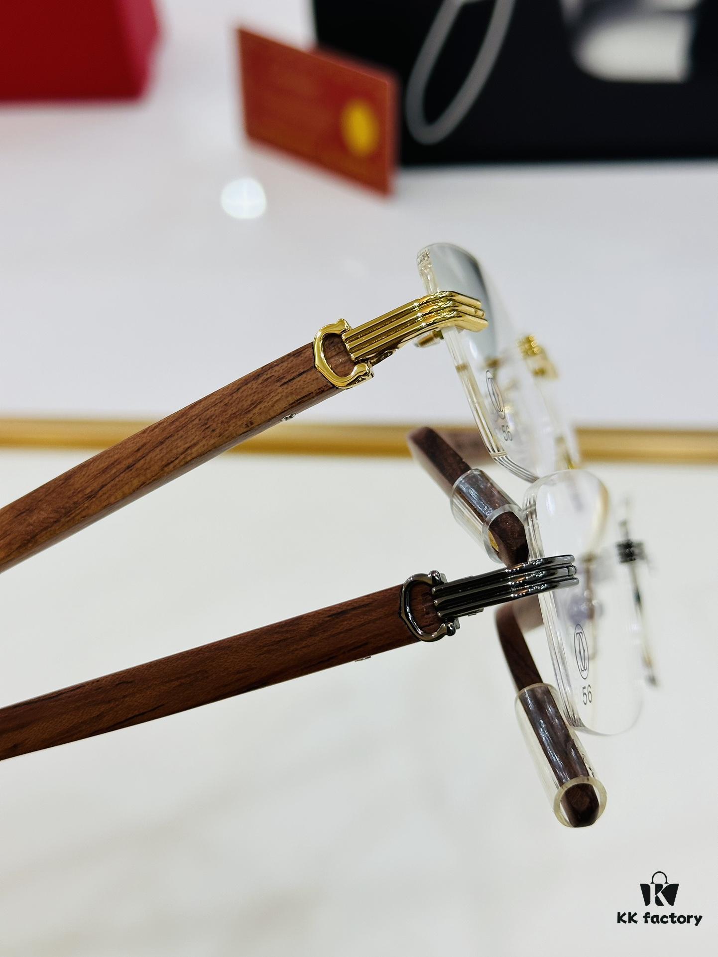 6931ac81ccd8ab3d7afa0d2b Cartier CT0286 Men's Eyeglasses - Size 54 □ 17-140, Universal Frame Shape for All Face Types, Comfortable Fit, Compatible with Prescription Lenses, Wooden Temples, Suitable as Sunglasses