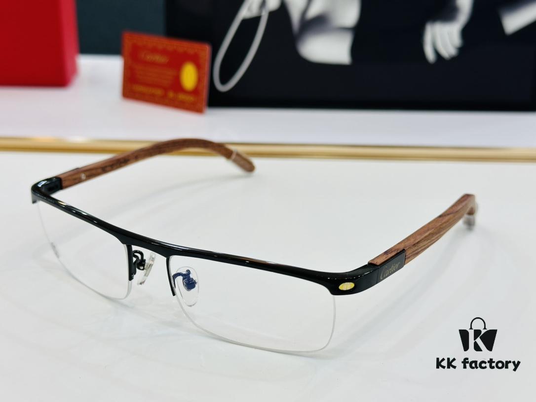 6931ac83ccd8ab3d7afa0d48 Cartier - CT4581369 Size: 58□17-140 Men's Sunglasses, Universal Frame Shape, Comfortable Fit, Suitable for All Face Types, Compatible with Prescription Lenses, Wooden Temples