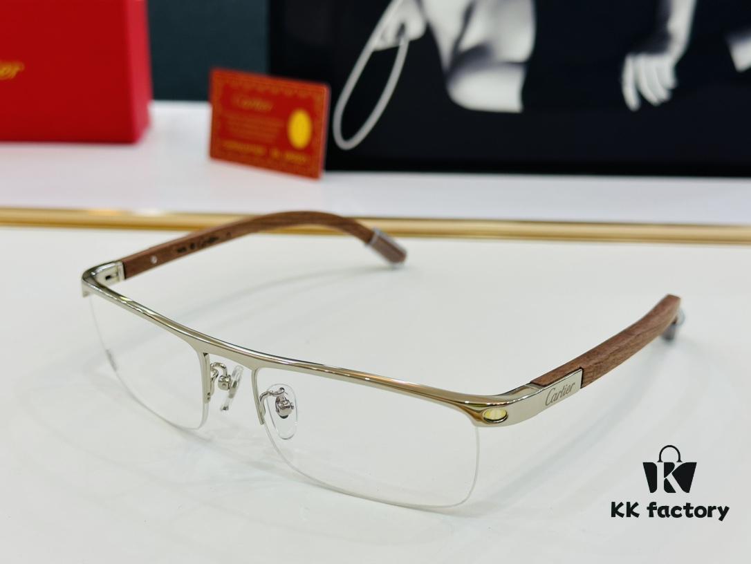 6931ac83ccd8ab3d7afa0d49 Cartier - CT4581369 Size: 58□17-140 Men's Sunglasses, Universal Frame Shape, Comfortable Fit, Suitable for All Face Types, Compatible with Prescription Lenses, Wooden Temples