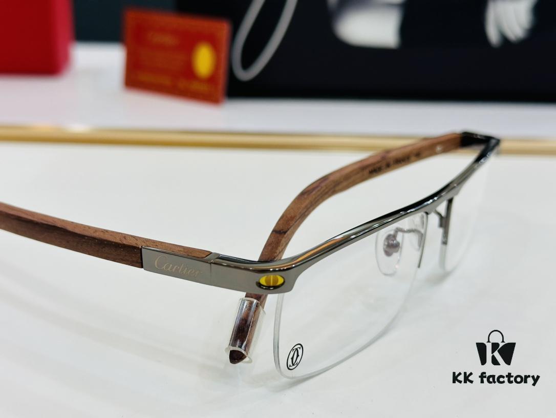 6931ac84ccd8ab3d7afa0d4c Cartier - CT4581369 Size: 58□17-140 Men's Sunglasses, Universal Frame Shape, Comfortable Fit, Suitable for All Face Types, Compatible with Prescription Lenses, Wooden Temples