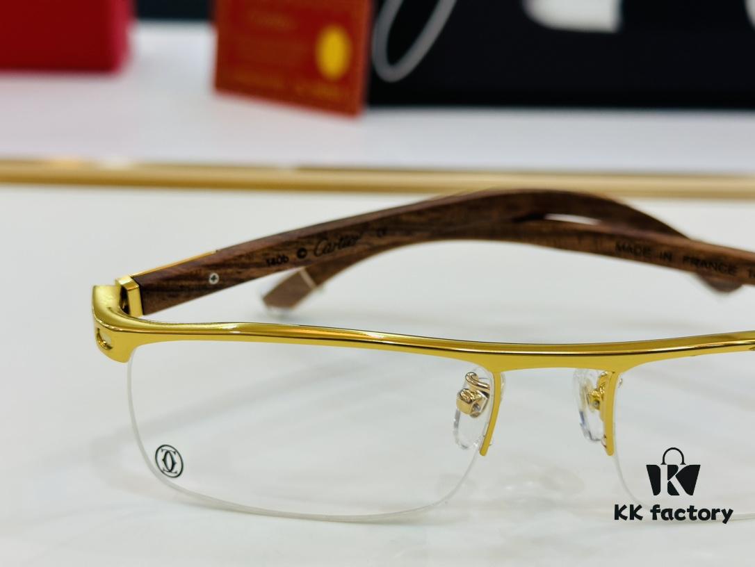 6931ac84ccd8ab3d7afa0d4d Cartier - CT4581369 Size: 58□17-140 Men's Sunglasses, Universal Frame Shape, Comfortable Fit, Suitable for All Face Types, Compatible with Prescription Lenses, Wooden Temples