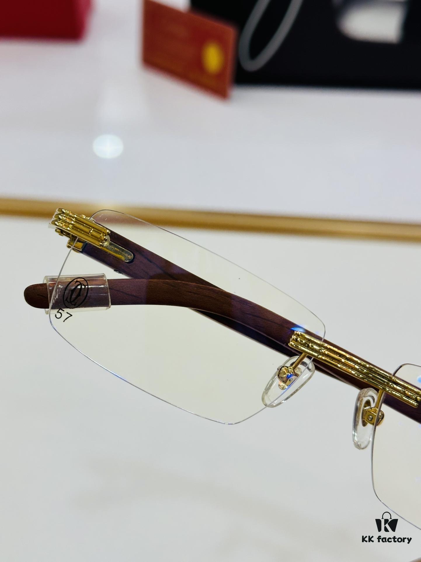 6931ac84ccd8ab3d7afa0d56 Cartier CT013660S Size: 56□17-140 Men's Sunglasses, Universal Frame Shape for All Face Types, Comfortable Wear, Compatible with Prescription Lenses, Wooden Temples