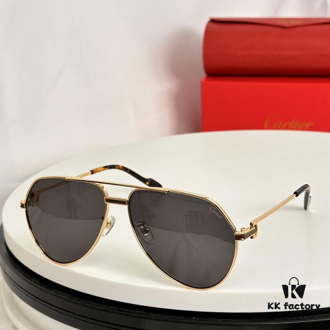 6931ac85ccd8ab3d7afa0d64 Authentic Cartier Première de Cartier Men's Sunglasses 18K Gold Plated Minimalist Wide Frame with Original Blue Coated Lenses CT0334 Size: 61 14-145