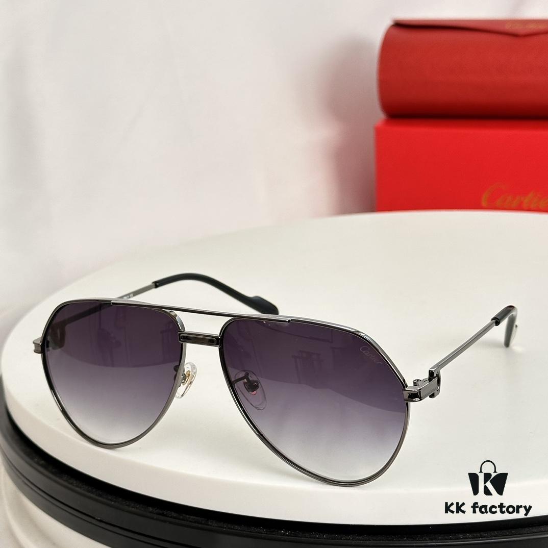 6931ac85ccd8ab3d7afa0d69 Authentic Cartier Première de Cartier Men's Sunglasses 18K Gold Plated Minimalist Wide Frame with Original Blue Coated Lenses CT0334 Size: 61 14-145