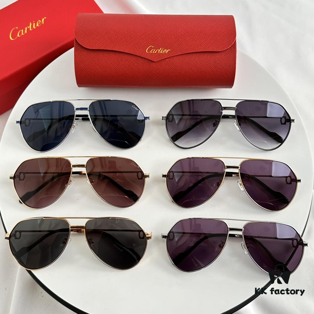6931ac85ccd8ab3d7afa0d6b Authentic Cartier Première de Cartier Men's Sunglasses 18K Gold Plated Minimalist Wide Frame with Original Blue Coated Lenses CT0334 Size: 61 14-145