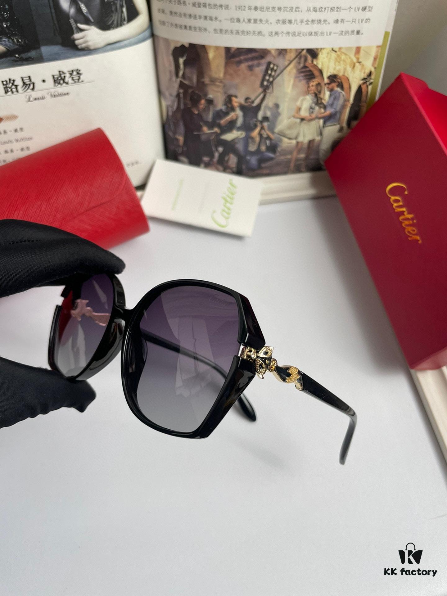 6931ac86ccd8ab3d7afa0d71 New Style Cartier Women's Sunglasses with Fox Head Temples, PC Frame and Imported Polarized Lenses