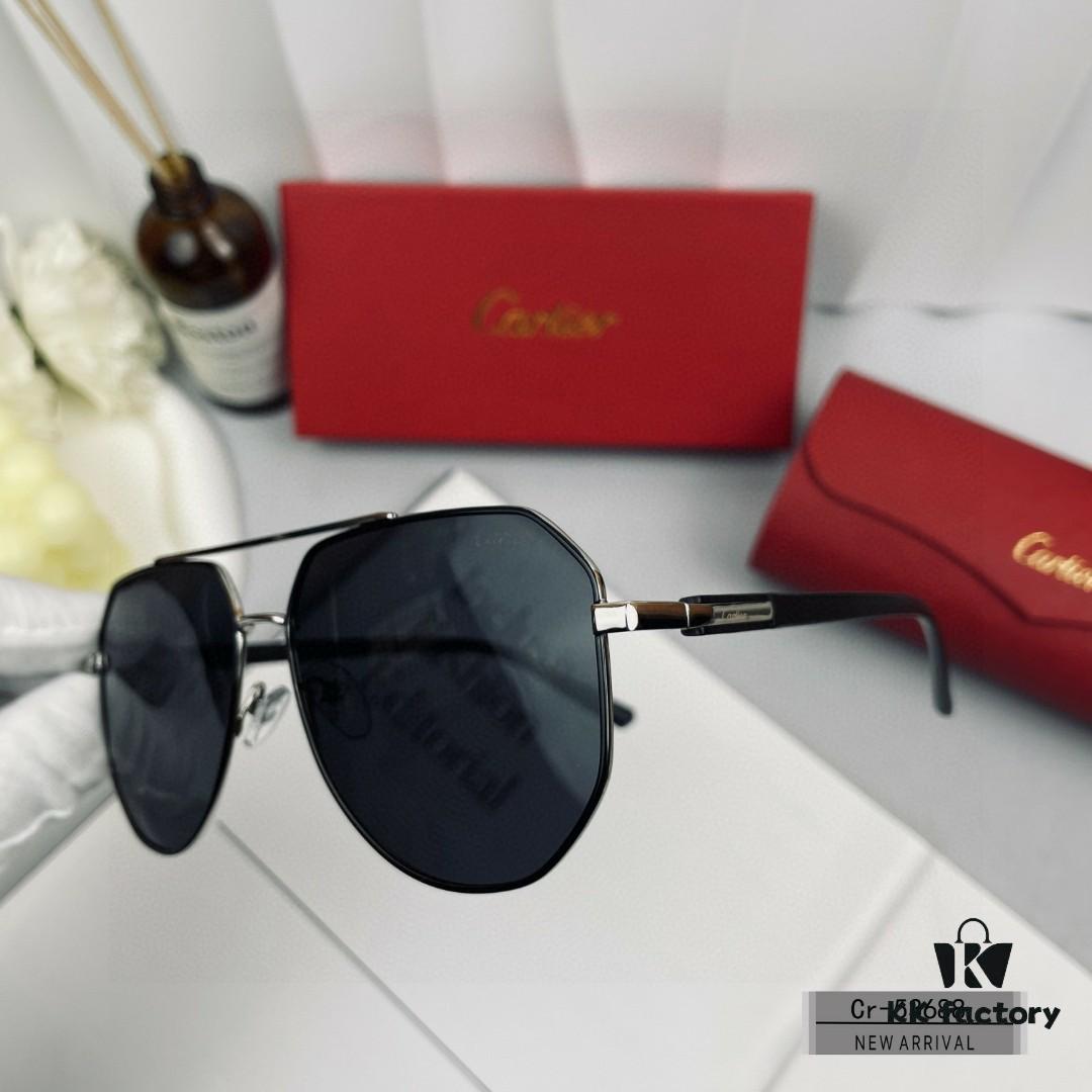 6931ac87ccd8ab3d7afa0d84 Cartier France - Men's Sunglasses with Polarized Lenses, Lightweight Metal Frame, Model 53688