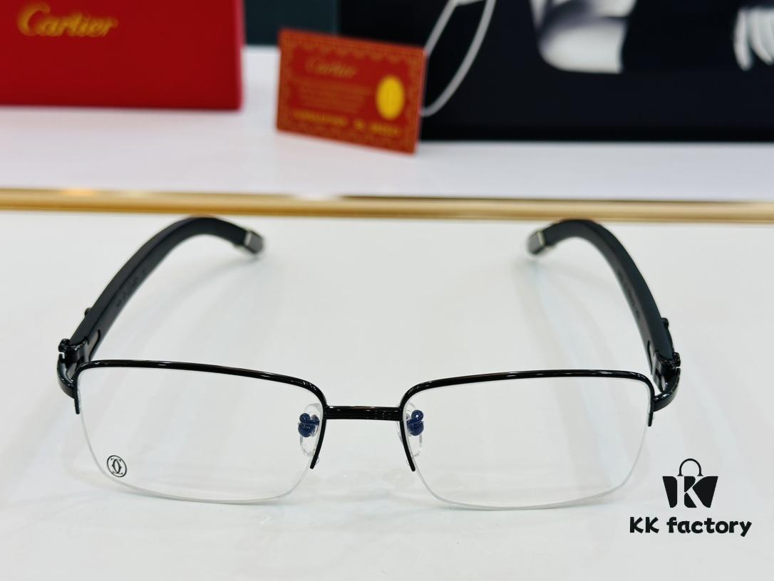 6931ac8fccd8ab3d7afa0e01 Cartier - CT00510 Size: 56□18-140 Men's Sunglasses Recommended, Universal Frame Shape Fits All Face Types, Comfortable Wear, Compatible with Prescription Lenses, Wooden Temples, Eyeglasses, Sunglasses
