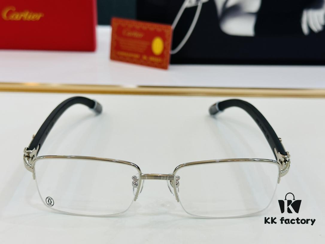 6931ac8fccd8ab3d7afa0e02 Cartier - CT00510 Size: 56□18-140 Men's Sunglasses Recommended, Universal Frame Shape Fits All Face Types, Comfortable Wear, Compatible with Prescription Lenses, Wooden Temples, Eyeglasses, Sunglasses