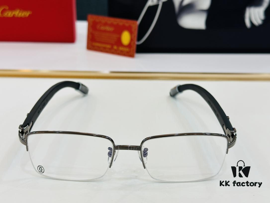 6931ac8fccd8ab3d7afa0e03 Cartier - CT00510 Size: 56□18-140 Men's Sunglasses Recommended, Universal Frame Shape Fits All Face Types, Comfortable Wear, Compatible with Prescription Lenses, Wooden Temples, Eyeglasses, Sunglasses