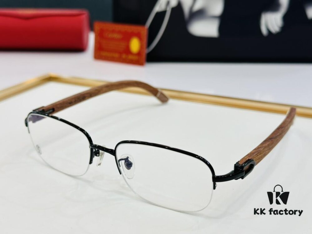 6931ac91ccd8ab3d7afa0e17 Cartier - CT8101 Size: 56□18-140 Men's Sunglasses, Universal Frame Shape for All Face Types, Comfortable Wear, Compatible with Prescription Lenses, Wooden Temples