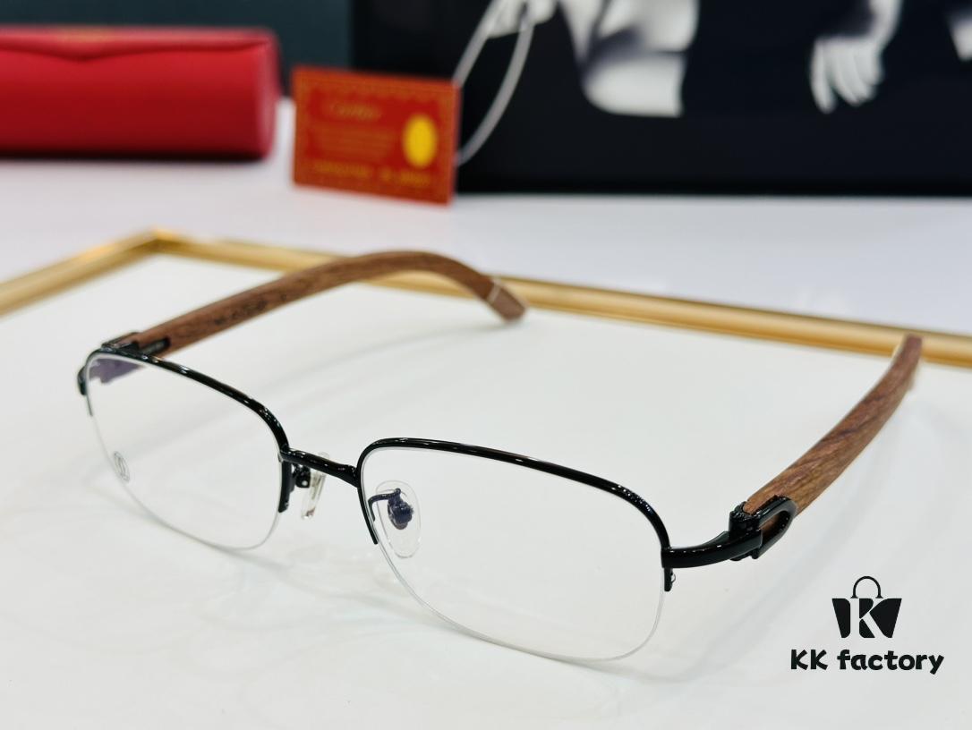 6931ac91ccd8ab3d7afa0e17 Cartier - CT8101 Size: 56□18-140 Men's Sunglasses, Universal Frame Shape for All Face Types, Comfortable Wear, Compatible with Prescription Lenses, Wooden Temples