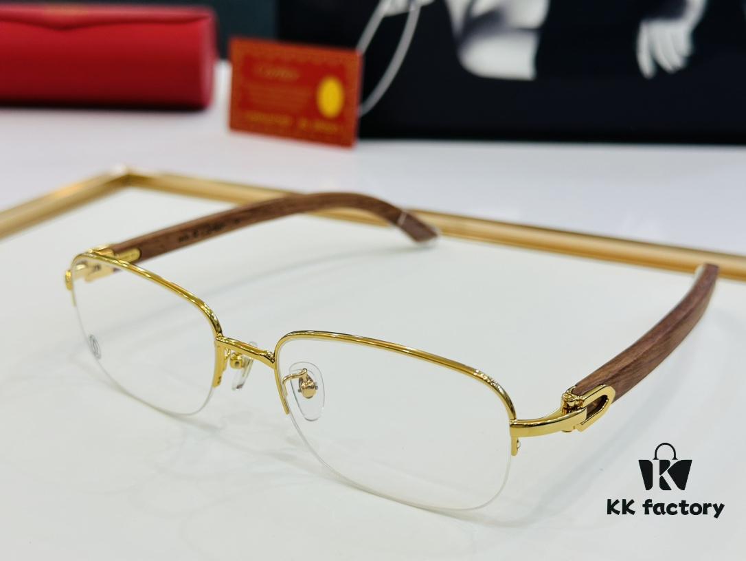 6931ac91ccd8ab3d7afa0e18 Cartier - CT8101 Size: 56□18-140 Men's Sunglasses, Universal Frame Shape for All Face Types, Comfortable Wear, Compatible with Prescription Lenses, Wooden Temples