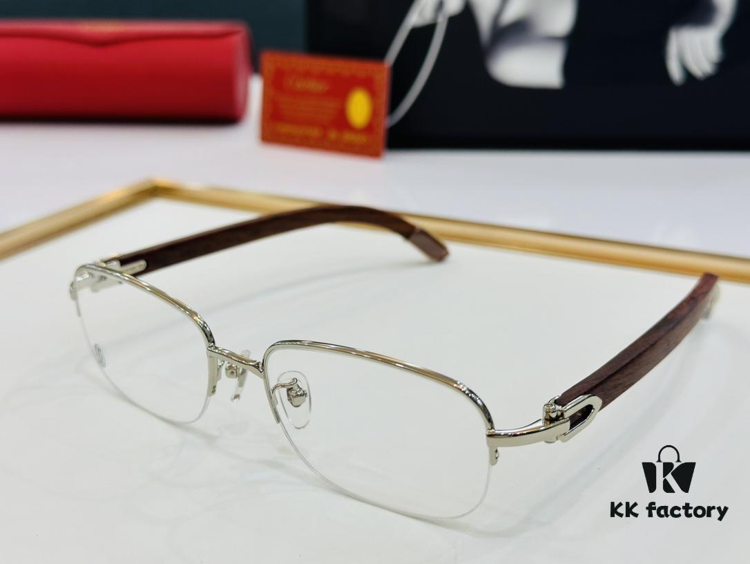6931ac91ccd8ab3d7afa0e19 Cartier - CT8101 Size: 56□18-140 Men's Sunglasses, Universal Frame Shape for All Face Types, Comfortable Wear, Compatible with Prescription Lenses, Wooden Temples