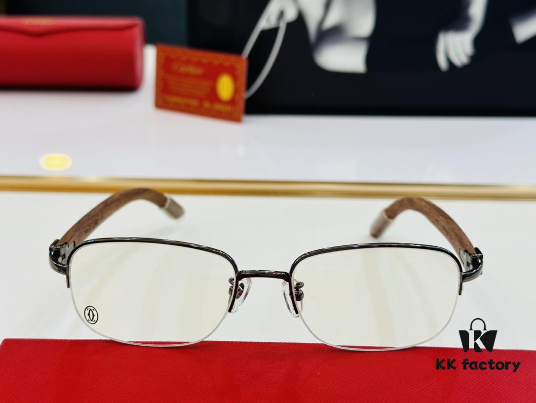 6931ac91ccd8ab3d7afa0e1b Cartier - CT8101 Size: 56□18-140 Men's Sunglasses, Universal Frame Shape for All Face Types, Comfortable Wear, Compatible with Prescription Lenses, Wooden Temples