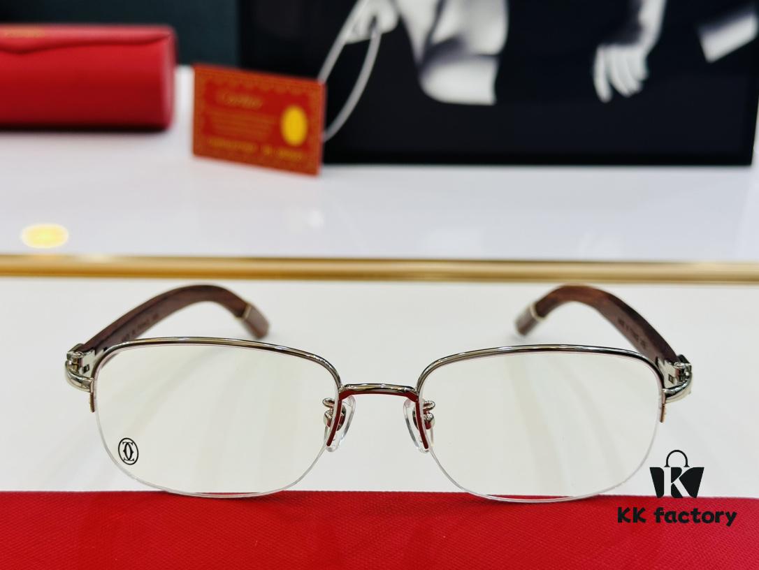 6931ac91ccd8ab3d7afa0e1c Cartier - CT8101 Size: 56□18-140 Men's Sunglasses, Universal Frame Shape for All Face Types, Comfortable Wear, Compatible with Prescription Lenses, Wooden Temples