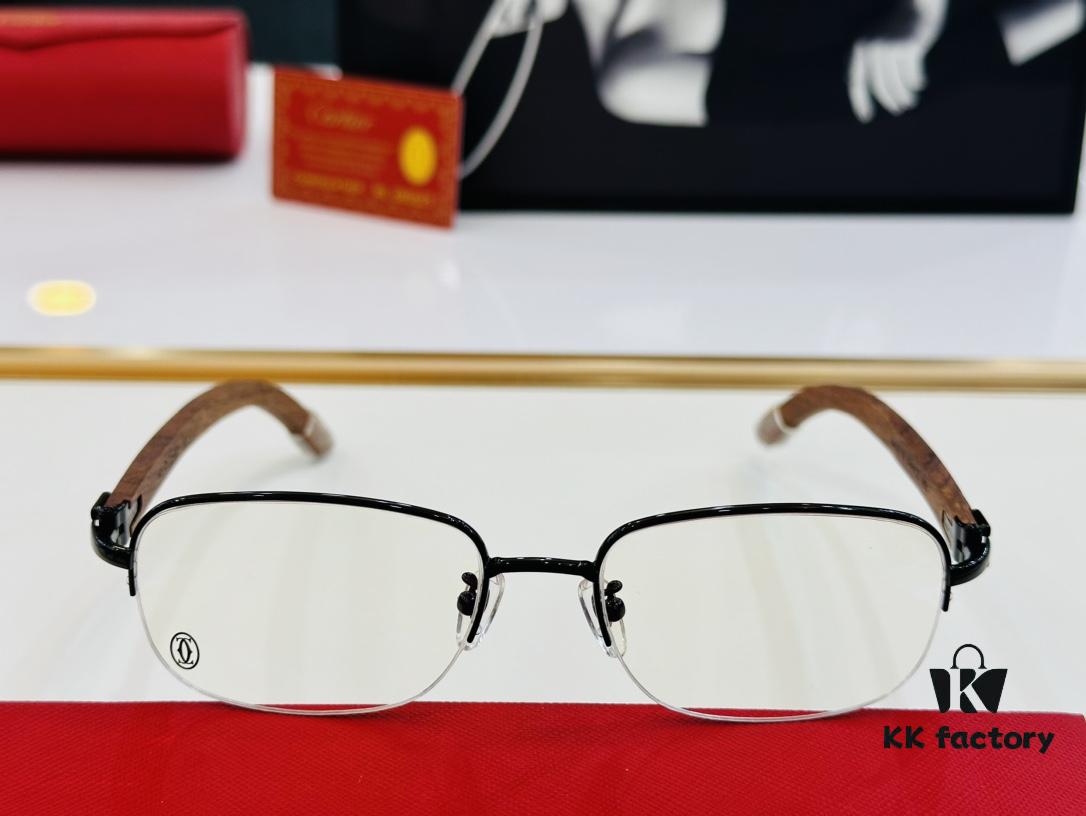 6931ac91ccd8ab3d7afa0e1d Cartier - CT8101 Size: 56□18-140 Men's Sunglasses, Universal Frame Shape for All Face Types, Comfortable Wear, Compatible with Prescription Lenses, Wooden Temples