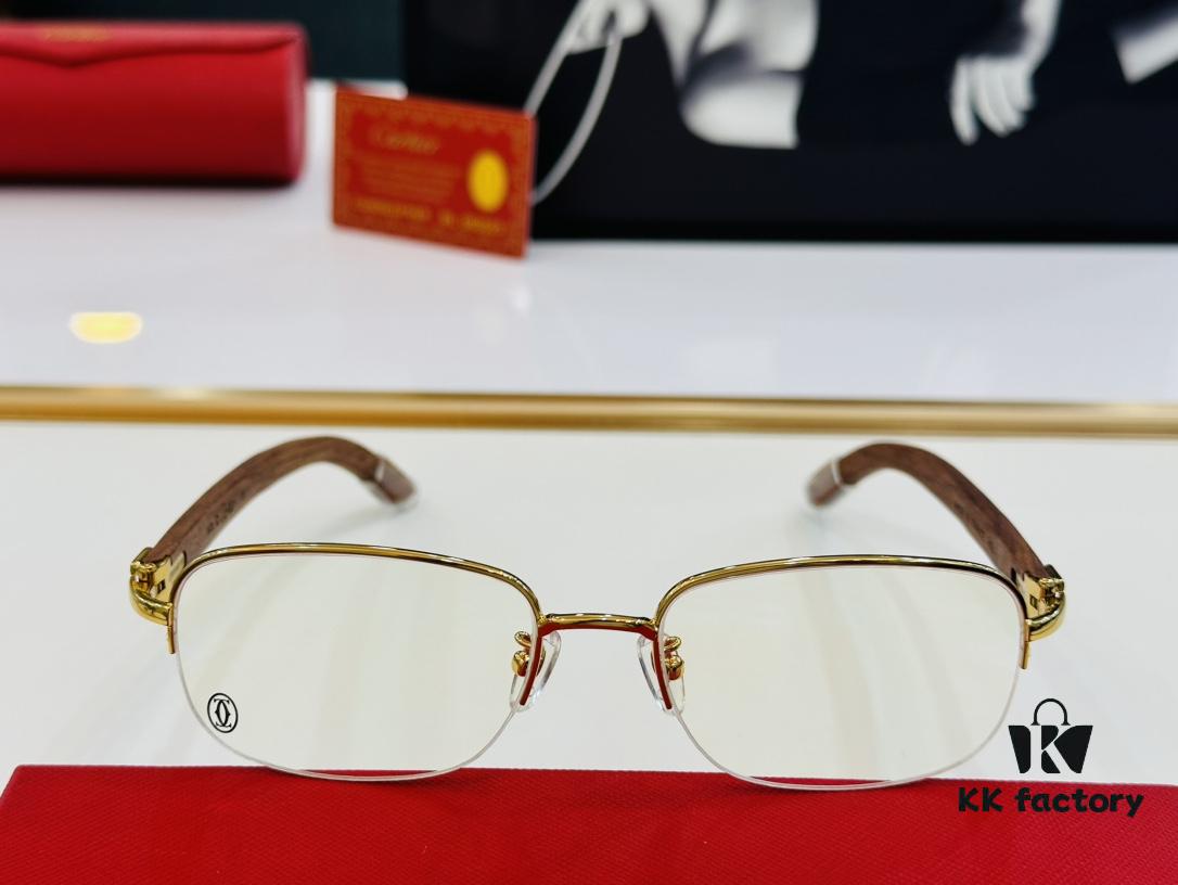6931ac91ccd8ab3d7afa0e1e Cartier - CT8101 Size: 56□18-140 Men's Sunglasses, Universal Frame Shape for All Face Types, Comfortable Wear, Compatible with Prescription Lenses, Wooden Temples