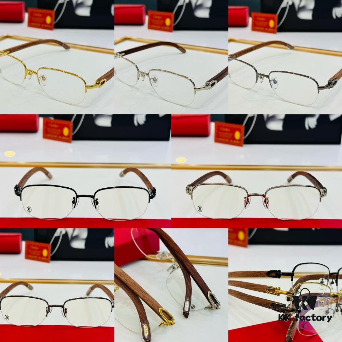 6931ac91ccd8ab3d7afa0e1f Cartier - CT8101 Size: 56□18-140 Men's Sunglasses, Universal Frame Shape for All Face Types, Comfortable Wear, Compatible with Prescription Lenses, Wooden Temples