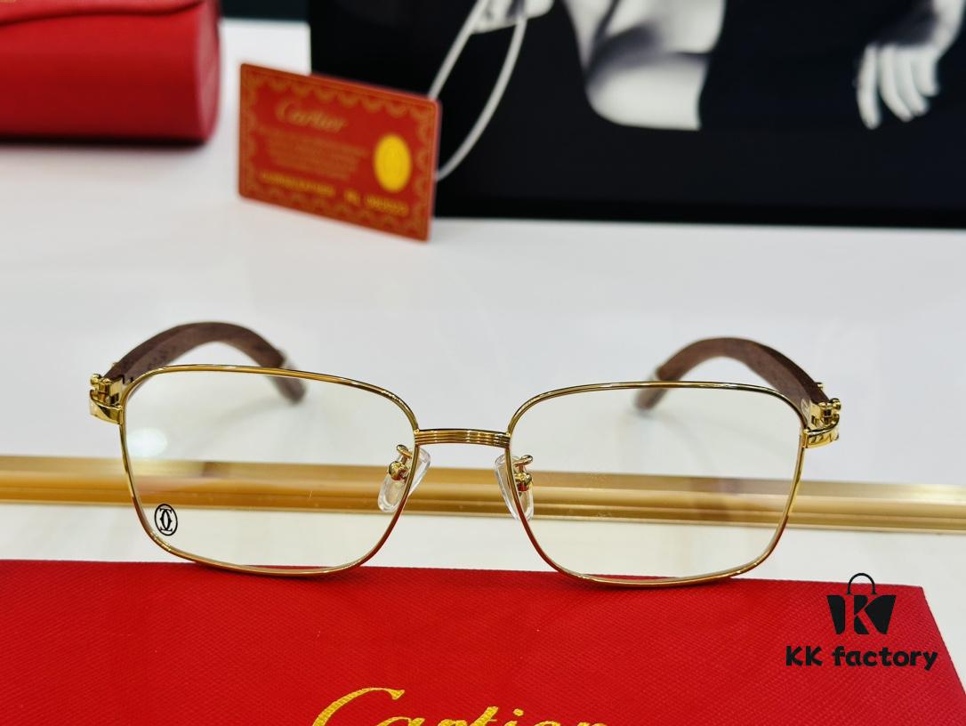 6931ac93ccd8ab3d7afa0e3c Cartier CT20821O Unisex Sunglasses - Size 57□17-140, Recommended for Men, Universal Frame Shape Fits All Face Types, Comfortable Wear, Compatible with Prescription Lenses, Wooden Temples