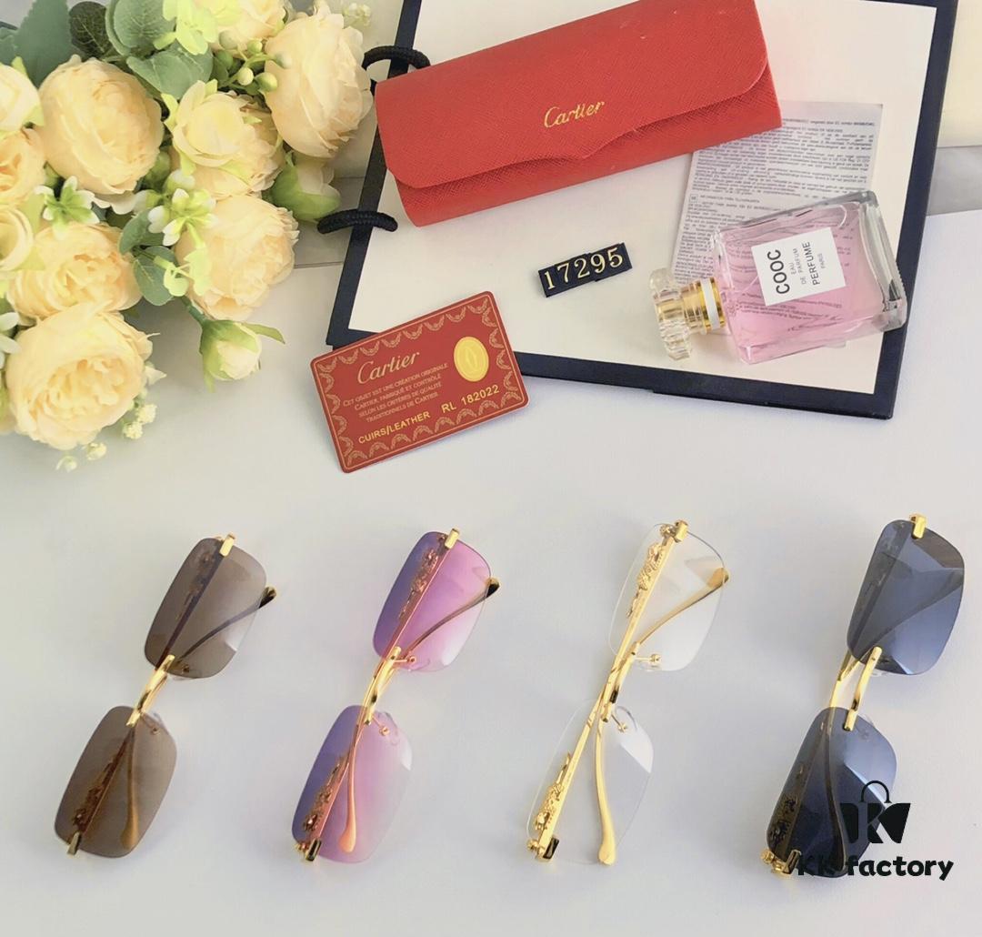 6931ac95ccd8ab3d7afa0e60 Cartier Frameless Pilot 2024 New Korean Style Trendy Men's Transparent Yellow Round Frame Glasses with Leopard Pattern Decoration, Stylish Sunglasses for Slimming Facial Look