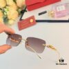 6931ac96ccd8ab3d7afa0e64 Cartier Frameless Pilot 2024 New Korean Style Trendy Men's Transparent Yellow Round Frame Glasses with Leopard Pattern Decoration, Stylish Sunglasses for Slimming Facial Look