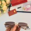 6931ac96ccd8ab3d7afa0e65 Cartier Frameless Pilot 2024 New Korean Style Trendy Men's Transparent Yellow Round Frame Glasses with Leopard Pattern Decoration, Stylish Sunglasses for Slimming Facial Look