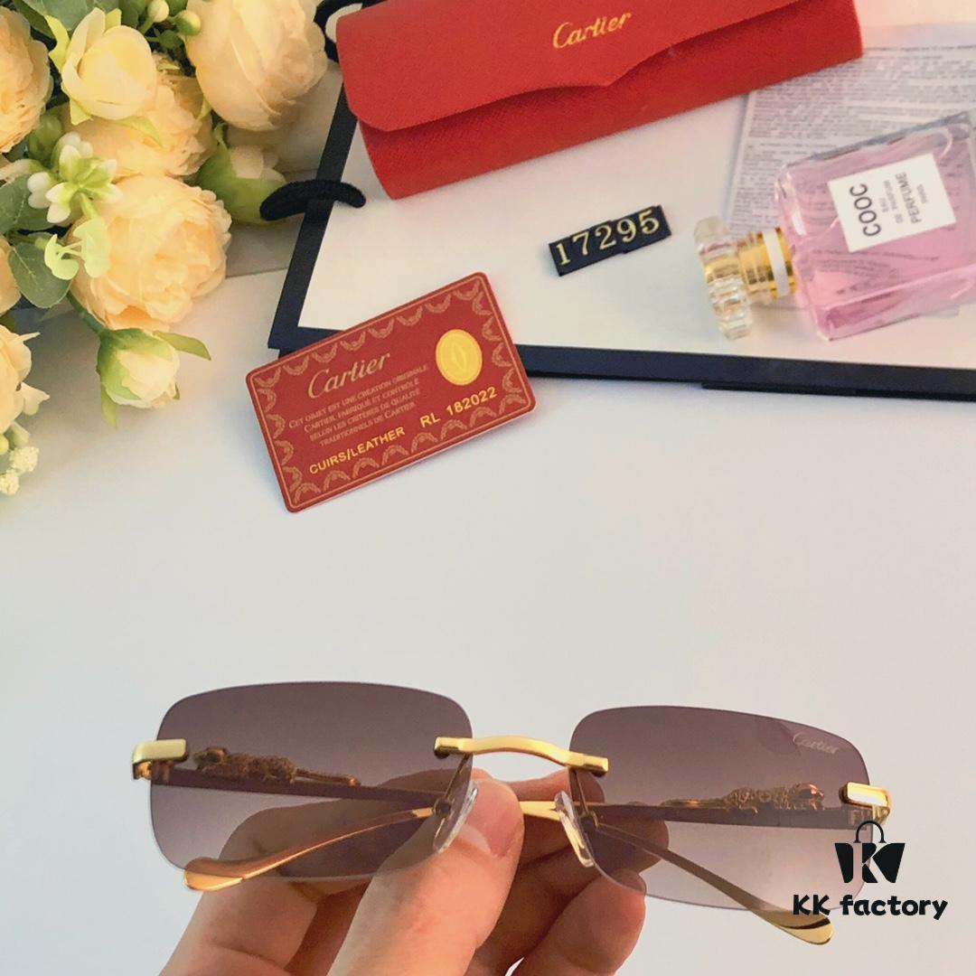 6931ac96ccd8ab3d7afa0e65 Cartier Frameless Pilot 2024 New Korean Style Trendy Men's Transparent Yellow Round Frame Glasses with Leopard Pattern Decoration, Stylish Sunglasses for Slimming Facial Look