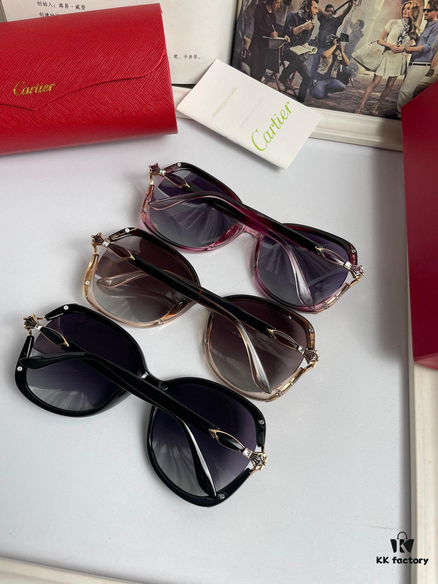 6931ac97ccd8ab3d7afa0e72 New Women's Cartier-inspired Sunglasses with Fox Head Temple Design, PC Frame and Imported Polarized Lenses