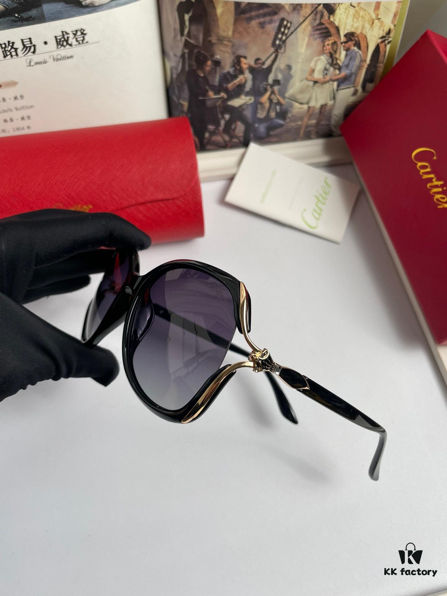 6931ac97ccd8ab3d7afa0e76 New Women's Cartier-inspired Sunglasses with Fox Head Temple Design, PC Frame and Imported Polarized Lenses