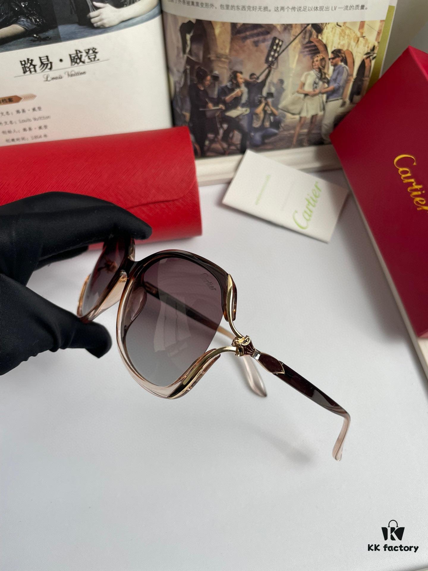 6931ac97ccd8ab3d7afa0e77 New Women's Cartier-inspired Sunglasses with Fox Head Temple Design, PC Frame and Imported Polarized Lenses