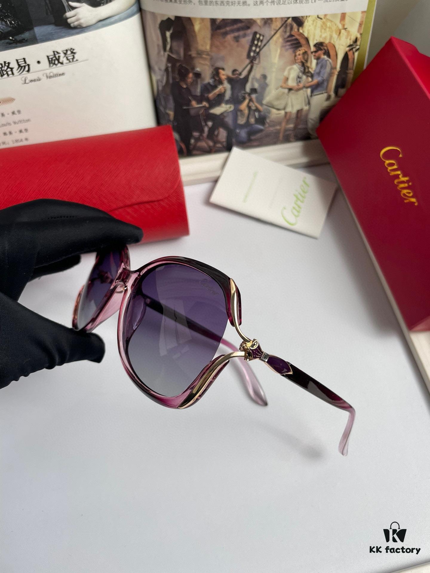6931ac97ccd8ab3d7afa0e78 New Women's Cartier-inspired Sunglasses with Fox Head Temple Design, PC Frame and Imported Polarized Lenses
