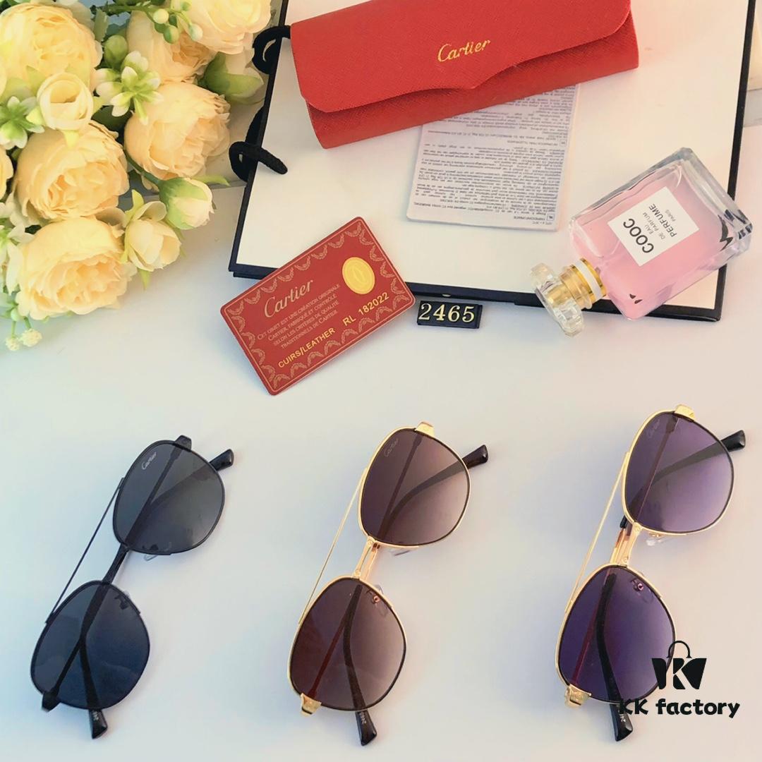 6931ac98ccd8ab3d7afa0e83 Cartier Double Bridge Frog-Shaped Sunglasses Cross-border New Arrival Oval Metal European and American Fashion Sun Glasses for Men and Women, Unisex Couple Shades
