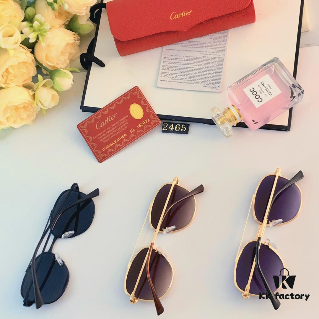 6931ac98ccd8ab3d7afa0e84 Cartier Double Bridge Frog-Shaped Sunglasses Cross-border New Arrival Oval Metal European and American Fashion Sun Glasses for Men and Women, Unisex Couple Shades