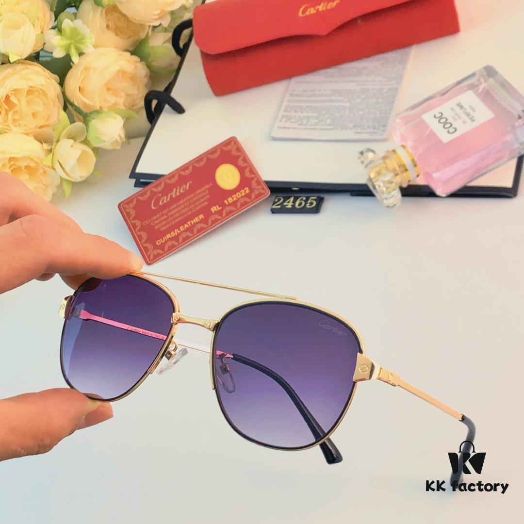 6931ac98ccd8ab3d7afa0e85 Cartier Double Bridge Frog-Shaped Sunglasses Cross-border New Arrival Oval Metal European and American Fashion Sun Glasses for Men and Women, Unisex Couple Shades