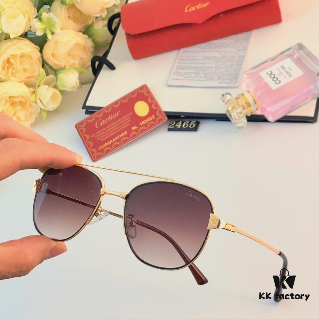 6931ac98ccd8ab3d7afa0e86 Cartier Double Bridge Frog-Shaped Sunglasses Cross-border New Arrival Oval Metal European and American Fashion Sun Glasses for Men and Women, Unisex Couple Shades