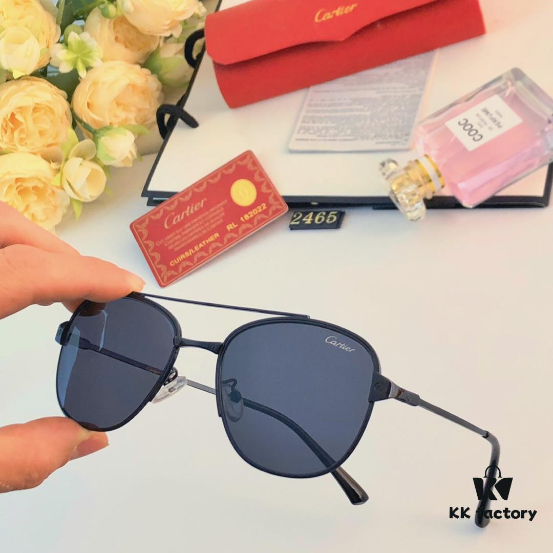 6931ac98ccd8ab3d7afa0e87 Cartier Double Bridge Frog-Shaped Sunglasses Cross-border New Arrival Oval Metal European and American Fashion Sun Glasses for Men and Women, Unisex Couple Shades
