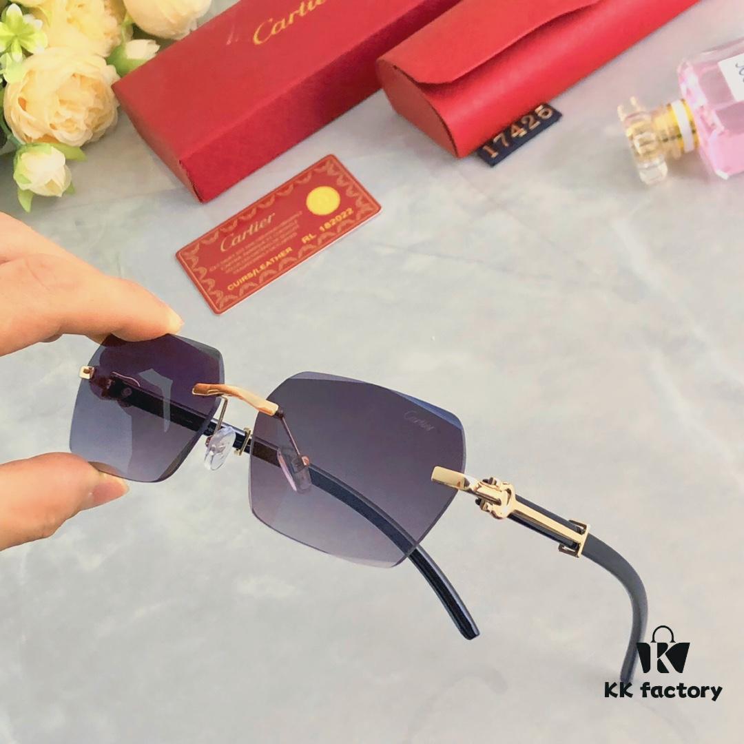 6931ac9bccd8ab3d7afa0ebc Cartier New Fashion Frameless Cut-Out Sunglasses, UV Protection for Summer, Stylish Streetwear Sun Glasses that Slim the Face