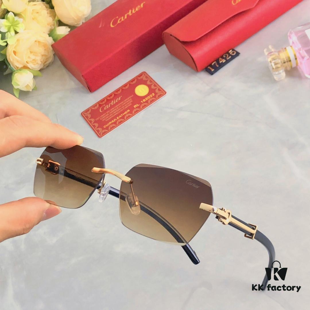 6931ac9bccd8ab3d7afa0ebd Cartier New Fashion Frameless Cut-Out Sunglasses, UV Protection for Summer, Stylish Streetwear Sun Glasses that Slim the Face