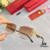 6931ac9dccd8ab3d7afa0ece Cartier New Frameless Cut-edge Panther Head Sunglasses for Men, Retro Stylish Leopard Design Double-bridge Square Sunglasses for Women
