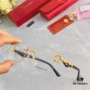 6931ac9dccd8ab3d7afa0ecf Cartier New Frameless Cut-edge Panther Head Sunglasses for Men, Retro Stylish Leopard Design Double-bridge Square Sunglasses for Women