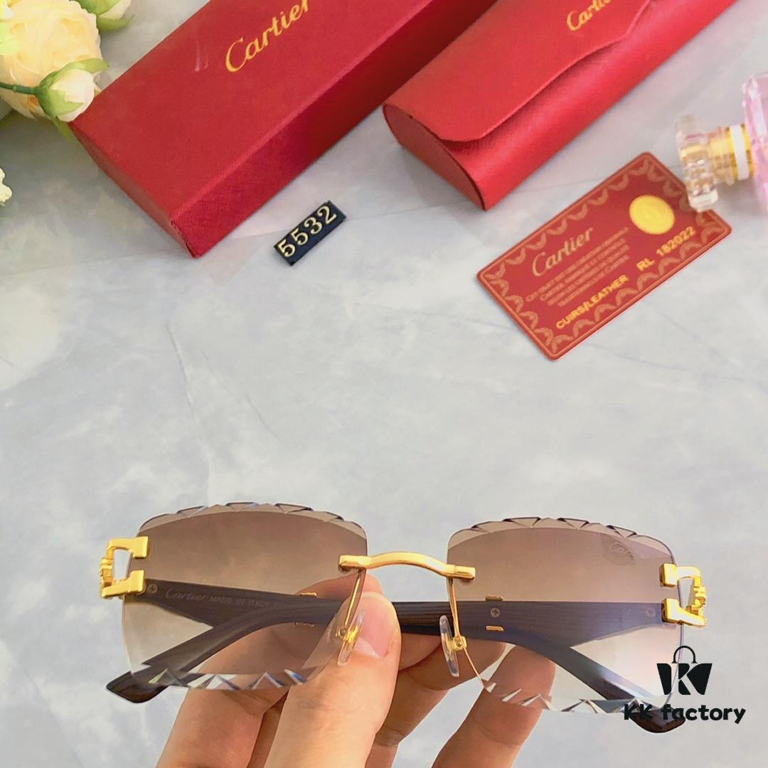 6931ac9dccd8ab3d7afa0ed1 Cartier New Frameless Cut-edge Panther Head Sunglasses for Men, Retro Stylish Leopard Design Double-bridge Square Sunglasses for Women