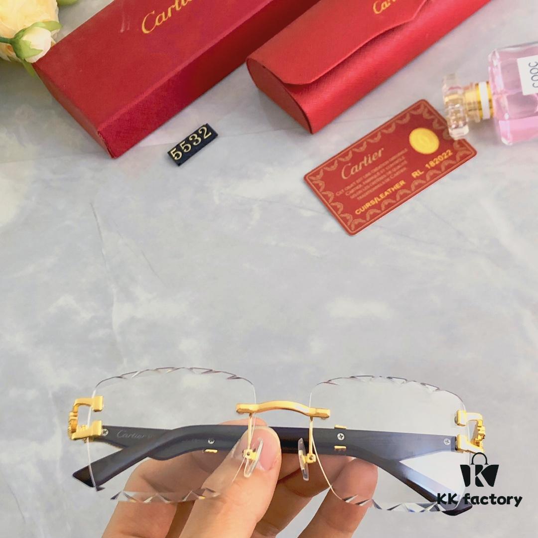 6931ac9dccd8ab3d7afa0ed3 Cartier New Frameless Cut-edge Panther Head Sunglasses for Men, Retro Stylish Leopard Design Double-bridge Square Sunglasses for Women